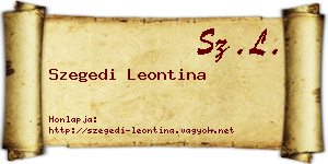 Szegedi Leontina névjegykártya