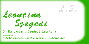 leontina szegedi business card